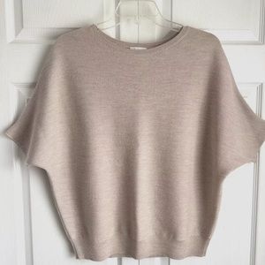 The Reset R Label Essential S/M 100% Wool Knit Sweater W/Dolman Sleeves Beige